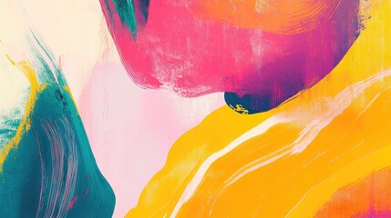 Aufkleber - Abstract artwork featuring vibrant postal colors ideal for murals wallpapers packaging swimwear and textile prints Unique design with an expressive background