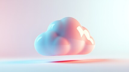 Wall Mural - 3D Rendered Cloud Shape with Gradient Color and White Background