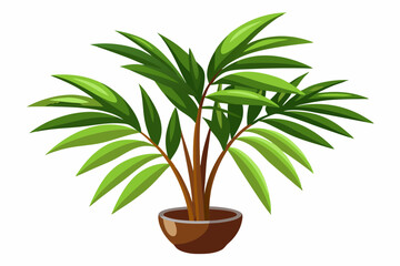 Sticker - Decorative houseplant planted in ceramic pot garden potted plants isolated vector illustration