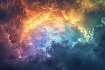 cloud iridescence vivid colors make clouds shine like a corona.
