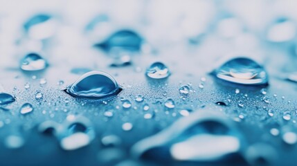 Poster - Close-up of water droplets on a surface, showcasing texture and clarity.