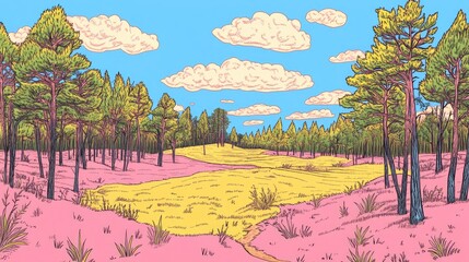 Poster - Clear Summer Day in a Forest Reserve