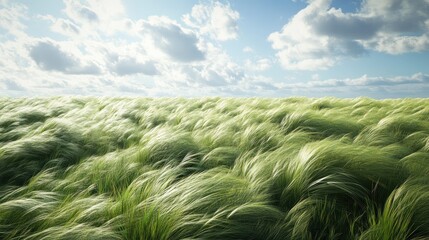 Poster - A grassy field swaying in the wind