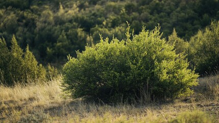 Poster - Cedar Shrub Surrounded by Scrubland