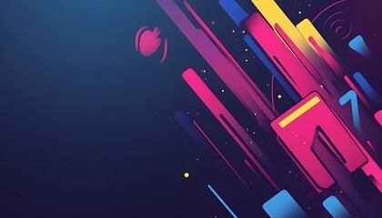 Poster - Vibrant abstract background with colorful geometric shapes and lines, perfect for modern design projects and digital art.