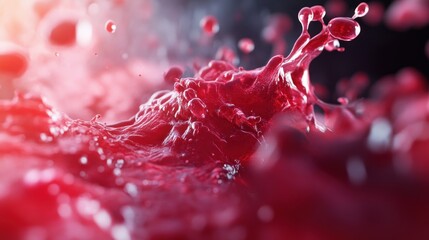 Poster - A dynamic splash of red liquid, capturing movement and energy in a visually striking manner.
