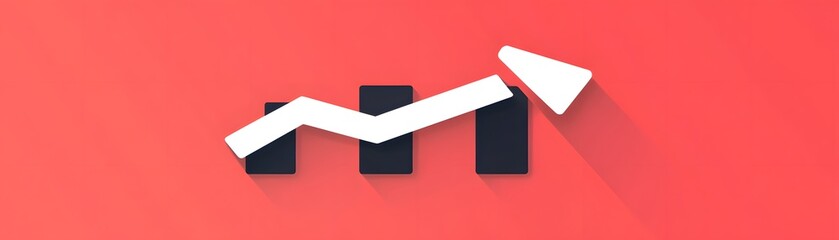 Poster - A vibrant illustration of a growth arrow over bar graphs, symbolizing progress and success in business and finance.