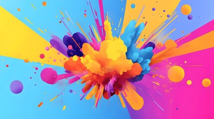 Poster - A vibrant explosion of colors creates a dynamic background, perfect for creative projects and eye-catching designs.