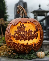 Poster - Pumpkin carving for festive imagery