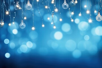 Poster - Background christmas garland lighting backgrounds blue illuminated.