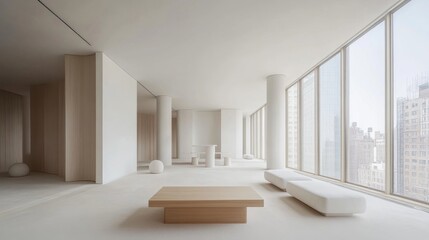 Aufkleber - Modern Minimalist Interior with Natural Light
