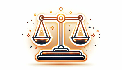 Wall Mural - Glowing Scales of Justice Icon - Flat Isolated Vector for Human Rights Day Infographics Signifying Fairness and Equality in Modern Design