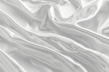 Abstract white background with satin waves for product or text.