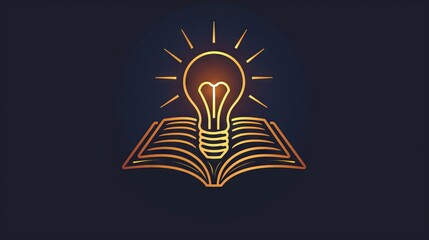 Sticker - Stylized logo with a light bulb and a book.