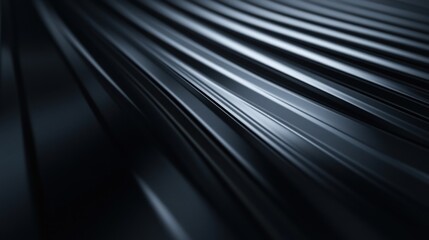 Poster - A close-up view of sleek, dark metallic lines creating a smooth, flowing texture.