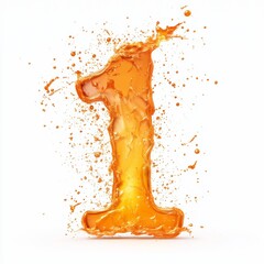 Poster - Fire effect forming the number 1 isolated on a white background