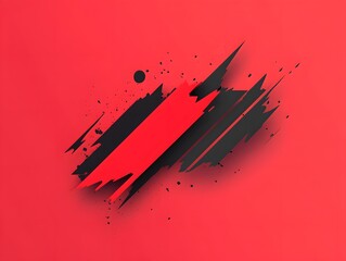 Poster - Abstract art featuring bold red and black splashes, creating a dynamic and striking visual for artistic or creative projects.