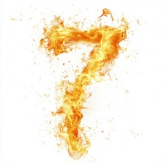 Aufkleber - Fire effect forming the number 7 isolated on a white background