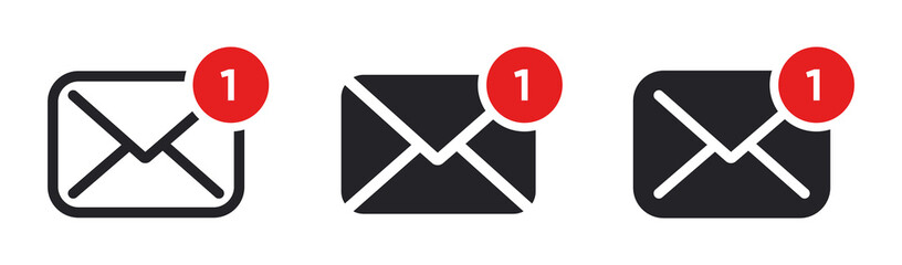 Aufkleber - New message notification concept on realistic smartphone mockup. New email pop up. Incoming, open messaging. Chatting, mail, post, letter symbol, sign, emblem with new notification for UI UX website