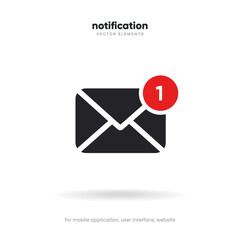 Aufkleber - New message notification concept on realistic smartphone mockup. New email pop up. Incoming, open messaging. Chatting, mail, post, letter symbol, sign, emblem with new notification for UI UX website