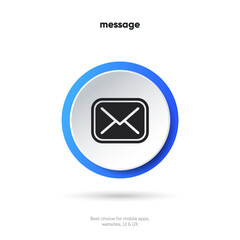 Aufkleber - New message notification concept on realistic smartphone mockup. New email pop up. Incoming, open messaging. Chatting, mail, post, letter symbol, sign, emblem with new notification for UI UX website