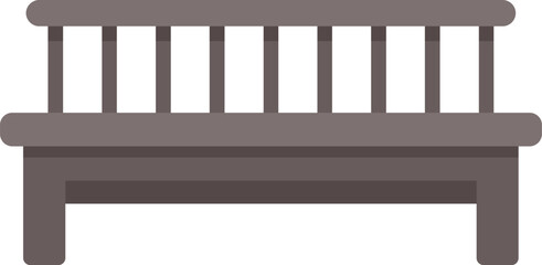 Poster - Simple illustration of a wooden bench presenting an empty seat, inviting you to rest