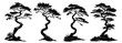 © Luka - traditional bonsai tree collection, intricate tree illustrations, black vector