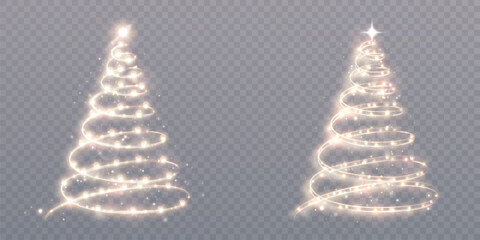 Poster - Bright magical Christmas tree for Christmas and New Year design and illustrations. EPS10