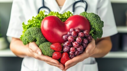 Health professional promoting heart-healthy foods