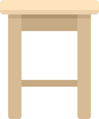 Poster - simple wooden stool with four legs standing on white background, minimalist design of furniture for 