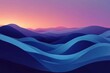 © SKIMP Art - Blue gradient background, simple and smooth lines, a three-dimensional sense of blue waves, a purple sky, minimalist style, simple layout, abstract shapes Generative AI