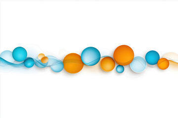 Poster - Colorful abstract bubbles and waves in various shades on a clean background