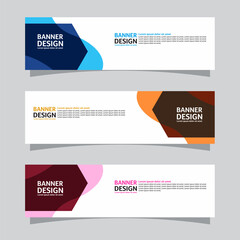Wall Mural - Vector set of landscape banner background design concept. Colorful background business layout template