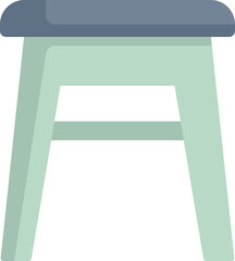Poster - minimalist vector illustration featuring a simple green stool with a soft seat, isolated on a white 