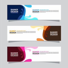 Wall Mural - Vector set of landscape banner background design concept. Colorful background business layout template