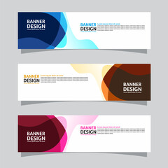 Wall Mural - Vector set of landscape banner background design concept. Colorful background business layout template