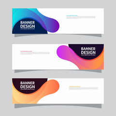 Wall Mural - Vector set of landscape banner background design concept. Colorful background business layout template