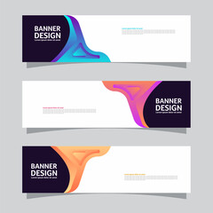 Wall Mural - Vector set of landscape banner background design concept. Colorful background business layout template