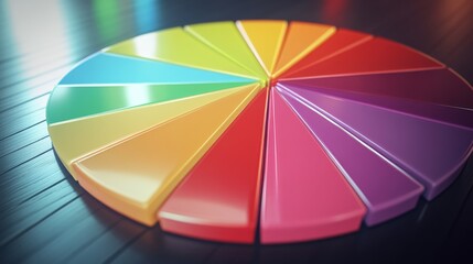 Poster - Colorful Pie Chart Segment Display