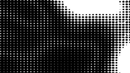 Poster - A Black And White Video Animation Of Halftone Pattern With Dots Of Different Sizes 