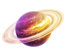 Wall Mural - saturn planet isolated on transparent background.
