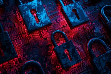 Poster - Shadowy depiction of digital security measures.