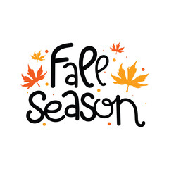 Aufkleber - Hand Drawn Fall Season Lettering Text Vector Design.