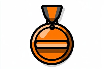 Poster - A simple icon of a medal of service awarded to veterans, with clean lines and a minimal color palette