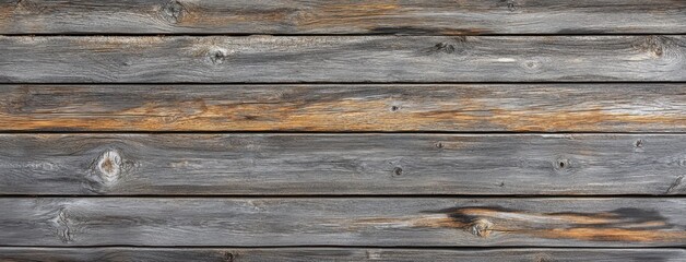 Wall Mural - Aged wooden planks with weathered texture and natural grai.