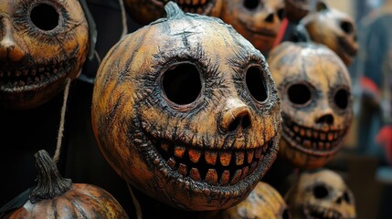 Wall Mural - Halloween images terrifying masks with unforgettable smiles