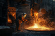 © Nomad_Soul - Forging steel in a factory with a forge and steel ingots. Generative AI