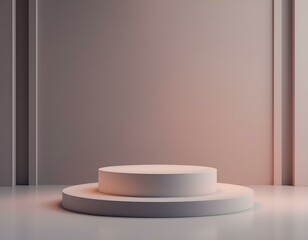 Fototapete - 3D realistic podium for your product showcase. Product podium scene design to showcase your product. 3d realistic pedestal for your products.