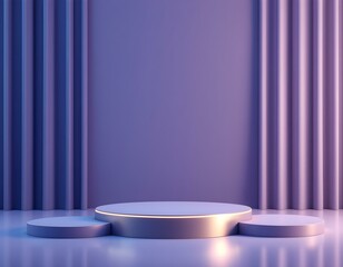 Fototapete - 3D realistic podium for your product showcase. Product podium scene design to showcase your product. 3d realistic pedestal for your products.