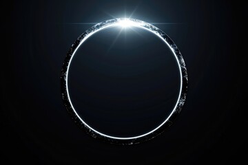 circle light frame on black background